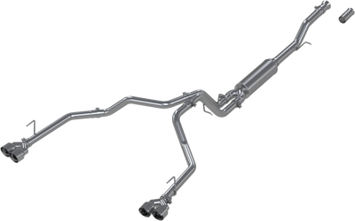 21-Present Chevrolet/GMC Suburban/Yukon XL 3 Inch Cat Back Dual Split Rear Exhaust System, Armor Lite Aluminized Steel with Quad Tips MBRP