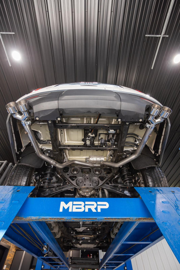 21-Present Chevrolet/GMC Suburban/Yukon XL 3 Inch Cat Back Dual Split Rear Exhaust System, Armor Lite Aluminized Steel with Quad Tips MBRP