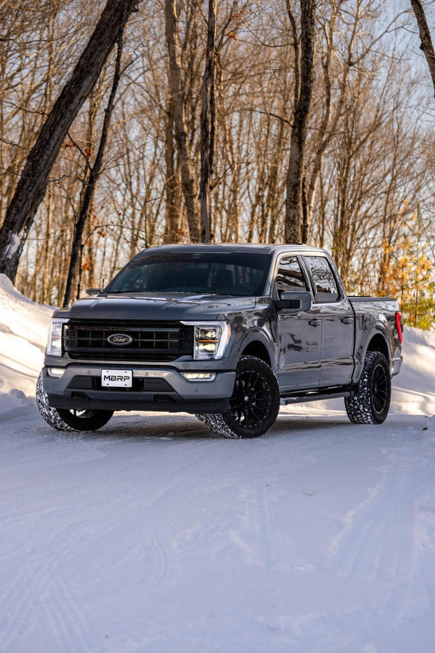 2021-Up Ford F-150 Tremor and 2022-Up Ford F-150 Black-Coated Aluminized Steel 3 Inch Cat-Back Dual Rear Exit Armor BLK Series MBRP