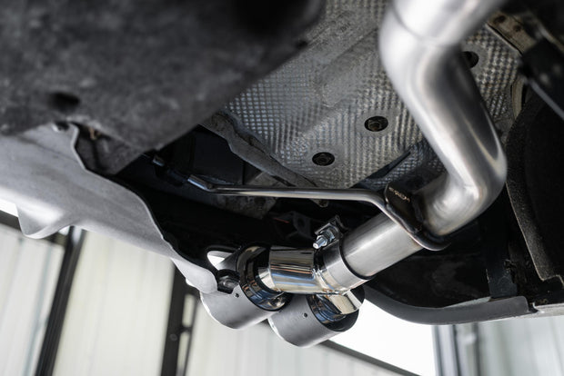 Porsche 2.5 Inch Axle Back Dual Split Rear Bypass Armor Pro Series Carbon Fiber Tips For 14-Up Porsche Macan MBRP