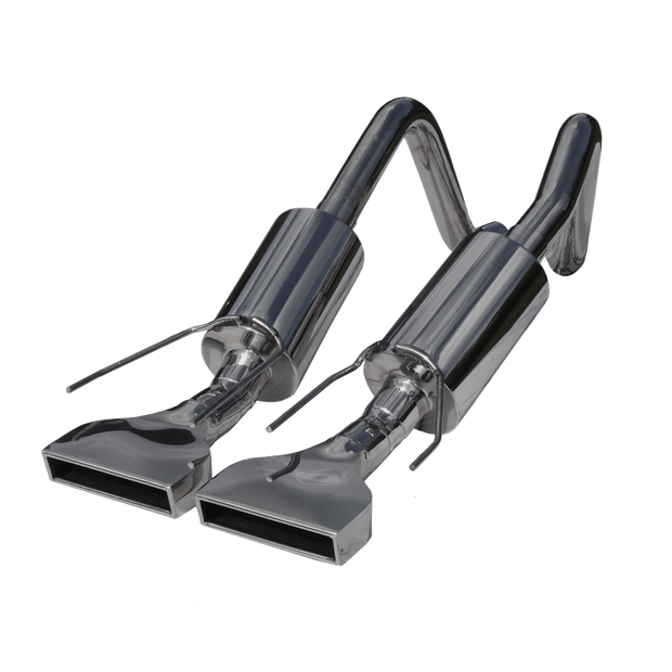 Dual Muffler Axle Back Rectangular Tips T304 Stainless Steel For 05-08 Chevrolet Corvette MBRP