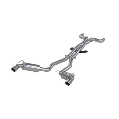 Dual Cat Back Exhaust System Round Tips T409 Stainless Steel For 10-15 Chevrolet Camaro, V8 6.2L 6 Speed MBRP