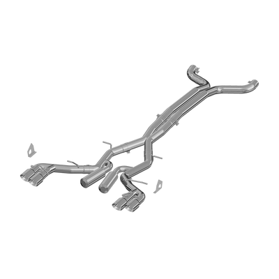 3 Inch Dual Cat Back Exhaust System Quad Tips Aluminized Steel Race Version For 16-24 Chevrolet Camaro, V8 6.2L 6 Speed Coupe Only 17-24 Chevrolet Camaro ZL1- Coupe Only MBRP