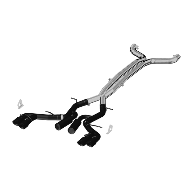 3 Inch Dual Cat Back Exhaust System Quad Tips Black Coated Race Version For 16-24 Chevrolet Camaro, V8 6.2L 6 Speed Coupe Only 17-24 Chevrolet Camaro ZL1- Coupe Only MBRP