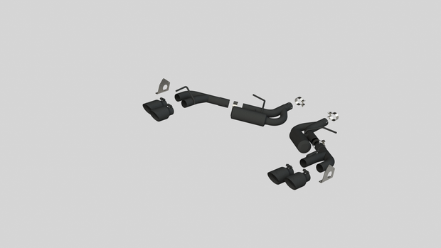 Exhaust Pipe 2.5 Inch Dual Axle Back NPP For 16-24 Camaro V6 3.6L With Quad 4 Inch Dual Wall Tips Black Coated MBRP