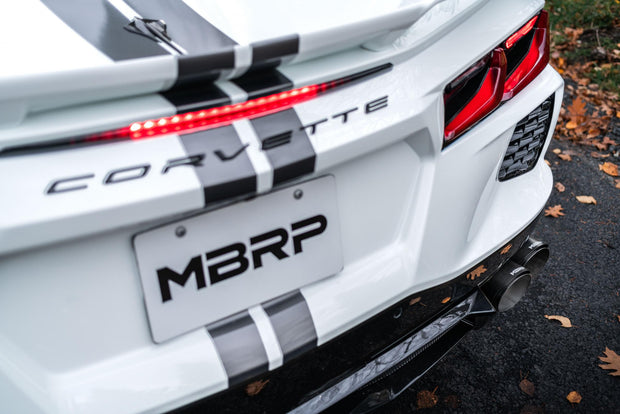 20-Present Chevrolet Corvette C8 6.2L Armor Pro Cat-Back Active Exhaust System Quad Rear Outlet with Carbon Fiber Tips MBRP