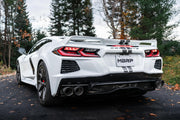 2020-Up Chevrolet Corvette C8 6.2L Armor Pro T304 Stainless Steel 3 Inch Cat-Back Quad Split Rear with Carbon Fiber Tips Valve Delete MBRP