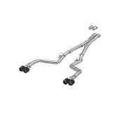 15-23 Dodge Challenger T304 Stainless Steel 3 Inch Dual Cat Back Quad Tips with Carbon Fiber Tips (Race Version) Exhaust System MBRP