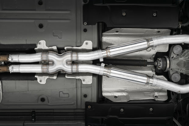 2015-2016 Dodge Challenger Aluminized Steel 3 Inch Dual Rear Cat-Back Quad Tips (Street Version) Exhaust System MBRP