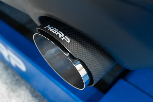 T304 Stainless Steel 3.0 Inch Cat-Back Dual Rear Race Profile with Dual Carbon Fiber Tips 15-23 Dodge Charger MBRP