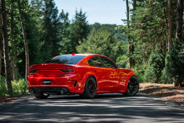 T304 Stainless Steel 3.0 Inch Cat-Back Dual Rear Race Profile with Dual Carbon Fiber Tips 15-23 Dodge Charger MBRP