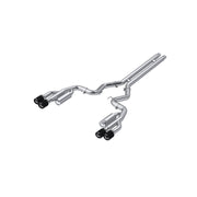 18-23 Ford Mustang GT 5.0L T304 Stainless Steel 3 Inch Cat-Back Dual Rear with Quad Carbon Fiber Tips Race Version MBRP