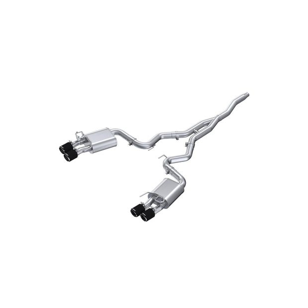2019-2023 Ford Mustang 2.3L EcoBoost Active T304 Stainless Steel 3 Inch Cat-Back Quad Rear Exit with CF Tips MBRP