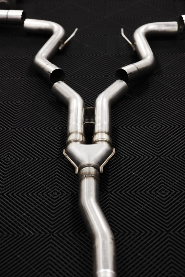 2019-2023 Ford Mustang 2.3L EcoBoost Active T304 Stainless Steel 3 Inch Cat-Back Quad Rear Exit with CF Tips MBRP