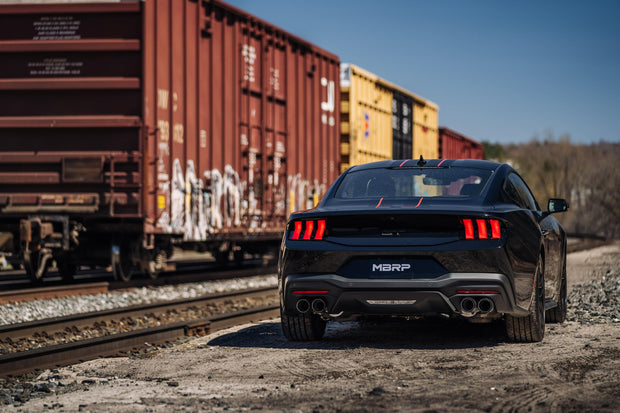 24-Up Ford Mustang GT S650 5.0L 3 Inch Cat-Back Exhaust System, Armor Pro T304 Stainless Steel Quad Rear Exit With Carbon Fiber Tips, Active, MBRP