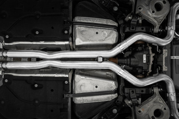 24-Up Ford Mustang GT S650 5.0L 3 Inch Cat-Back Exhaust System, Armor Pro T304 Stainless Steel Quad Rear Exit With Carbon Fiber Tips, Active, MBRP