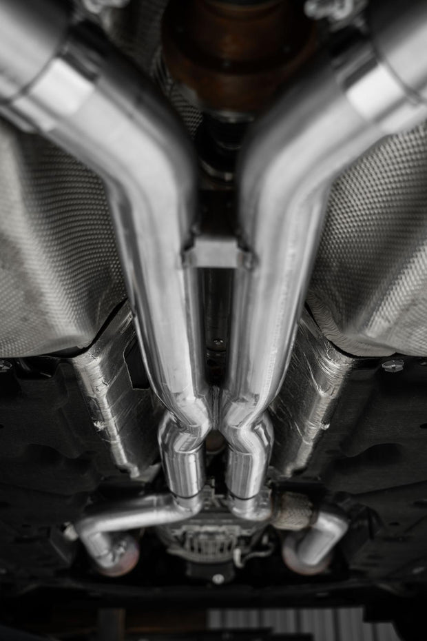 24-Up Ford Mustang GT S650 5.0L 3 Inch Cat-Back Exhaust System, Armor Pro T304 Stainless Steel Quad Rear Exit With Carbon Fiber Tips, Active, MBRP