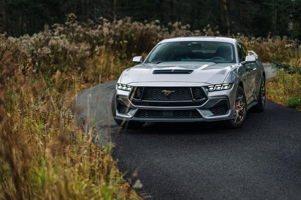 24-Up Ford Mustang GT 5.0L Armor Pro T304 Stainless Steel 3 Inch Cat-Back Dual Split Rear with Quad Carbon Fiber Tips Street Profile MBRP 