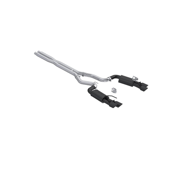 24-Up Ford Mustang GT 5.0L Armor BLK Black-Coated Aluminized Steel 3 Inch Cat-Back Dual Split Rear with Quad Black Tips Street Profile MBRP 