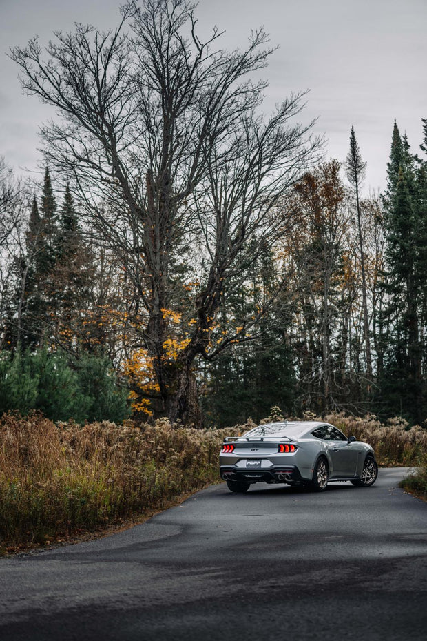 24-Up Ford Mustang GT 5.0L Armor BLK Black-Coated Aluminized Steel 3 Inch Cat-Back Dual Split Rear with Quad Black Tips Street Profile MBRP 