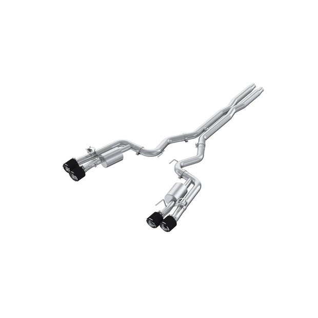 2024-Up Ford Mustang Dark Horse 5.0L Armor Pro 3-Inch Cat-Back Quad Split Rear with CF Tips Active MBRP