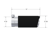 Universal Carbon Fiber Tip, 4-Inch ID 5-Inch OD Angle Cut Dual MBRP