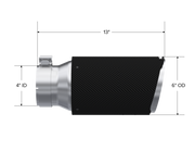Universal Carbon Fiber 4-Inch Inlet 6-Inch OD 12-Inch Length Dual Wall Angle Cut MBRP