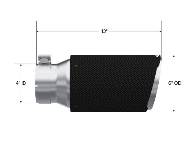 Universal Carbon Fiber 4-Inch Inlet 6-Inch OD 12-Inch Length Dual Wall Angle Cut MBRP