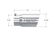 Exhaust Tail Pipe Tip 6 Inch O.D. Dual Wall Angled 5 Inch Inlet 12 Inch Length T304 Stainless Steel MBRP