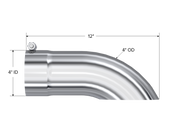 Exhaust Tail Pipe Tip 4 Inch O.D. Turn Down 4 Inch Inlet 12 Inch Length T304 Stainless Steel MBRP