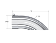 Exhaust Tail Pipe Tip 5 Inch O.D. Turn Down 5 Inch Inlet 14 Inch Length T304 Stainless Steel MBRP