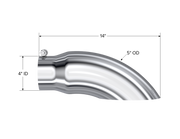 Exhaust Tail Pipe Tip 5 Inch O.D. Turn Down 4 Inch Inlet 14 Inch Length T304 Stainless Steel MBRP