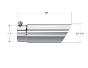 Exhaust Tip 3 1/2 Inch O.D. Dual Wall Angled End 3 Inch Inlet 10 Inch Length T304 Stainless Steel MBRP