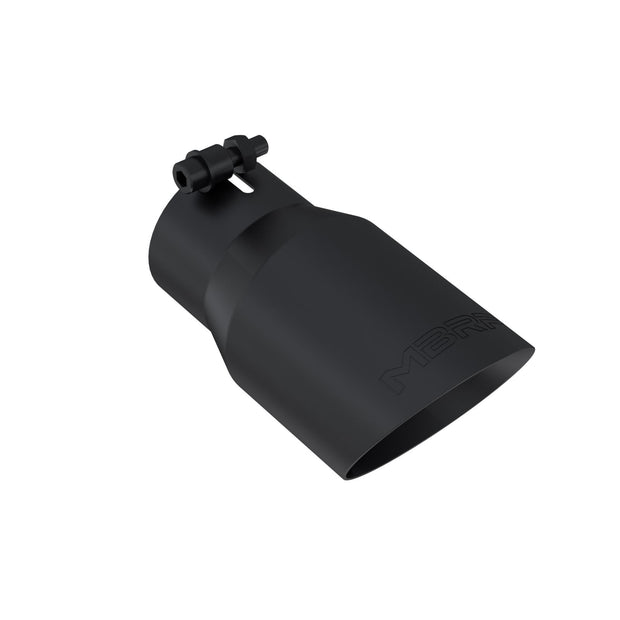 Exhaust Tip 4 Inch O.D. Dual Wall Angled Rolled End Black Fits Aluminized Steel 3 Inch Systems MBRP