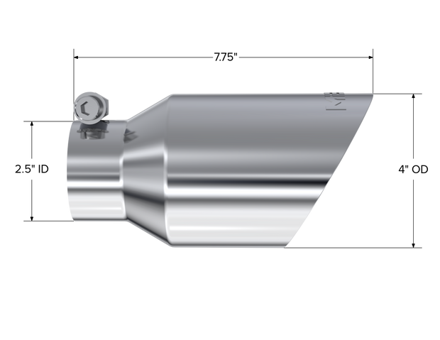 Exhaust Tip 4 Inch O.D. Dual Wall Angled Fits Aluminized Steel 2 1/2 Inch Systems MBRP