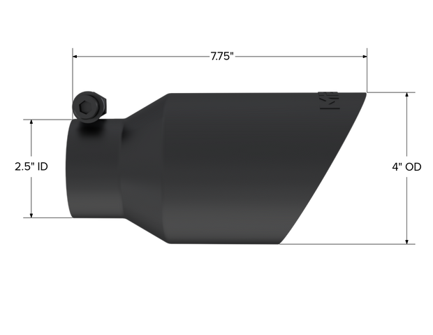 Exhaust Tip 4 Inch O.D. Dual Wall Angled Black Fits Aluminized Steel 2 1/2 Inch Systems MBRP