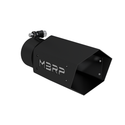Universal 4 Inch Hexagon Shaped 3 Inch ID Inlet 10 Inch Assembled Stainless Hardware MBRP Armor BLK Exhaust Tip MBRP
