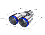 T304 Stainless Steel Burnt End Tip 2.5 Inch ID Dual 3.5 Inch OD Out 9.5 Inch Length Single Wall MBRP