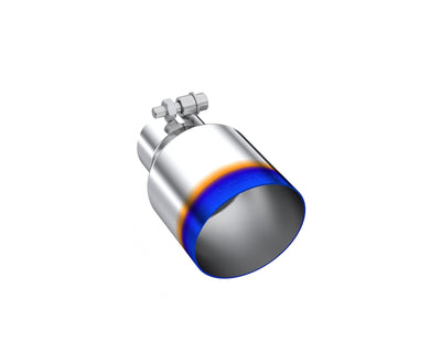 T304 Stainless Steel Burnt End Tip Pro Series 2.5 Inch ID 4 Inch OD Single Wall Angle Cut 6.5 Inch Length MBRP