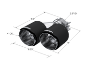 Carbon Fiber Tip 2.5 Inch ID Dual 4 Inch OD Out 9.50 Inch Length Dual Wall MBRP