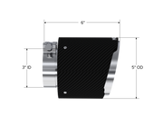 Carbon Fiber Tip 3 inch ID 5 inch OD Out 6.13 inch Length Angle Cut Dual Wall MBRP
