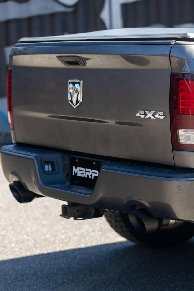 2009-2018 Ram 1500 and 2019-2024 Ram 1500 5.7L Hemi Black Exhaust Tips, Armor BLK 5 Inch OD Dual Wall Angle Cut. Sold In Pairs MBRP