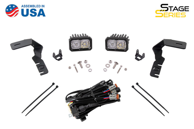 Stage Series 2in LED Ditch Light Kit for 2017-2020 Ford Raptor Sport White Combo Diode Dynamics
